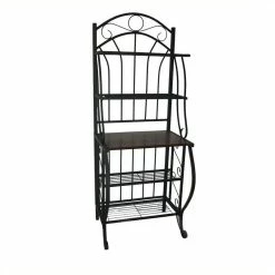Promo ⭐ Pemberly Row 4 Shelf Baker's Rack In Black 👏