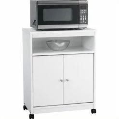 Best deal ๐ Ameriwood Home 24" Open Microwave Cart In White Stipple โ๏ธ