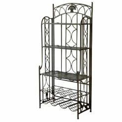 Best deal โญ Pemberly Row Iron Bakers Wine Rack In Antique Black ๐ฅฐ