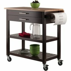 Promo ๐งจ Winsome Langdon Transitional Solid Wood Kitchen Cart In Cappuccino ๐ 13 Promo ๐งจ Winsome Langdon Transitional Solid Wood Kitchen Cart In Cappuccino ๐ -Bakers Racks Sales 2005317 11 L