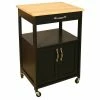 Outlet 🔔 Catskill Craftsmen Wooden Butcher Block Top Kitchen Cart In Black ✔️