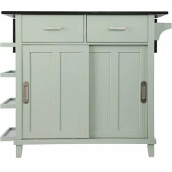Wholesale 🤩 Southern Enterprises SEI Furniture Ollerton Wooden Kitchen Island In Mint Green And Black 🎁 5 Wholesale 🤩 Southern Enterprises SEI Furniture Ollerton Wooden Kitchen Island In Mint Green And Black 🎁 -Bakers Racks Sales 2148094 2 L