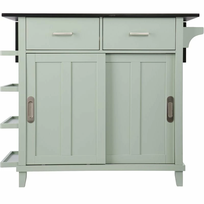 Wholesale 🤩 Southern Enterprises SEI Furniture Ollerton Wooden Kitchen Island In Mint Green And Black 🎁 3 Wholesale 🤩 Southern Enterprises SEI Furniture Ollerton Wooden Kitchen Island In Mint Green And Black 🎁 - Image 3