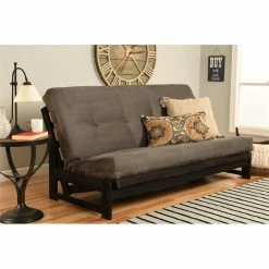 Brand new 🌟 Kodiak Furniture Aspen Futon With Suede Fabric Mattress In Reclaim Mocha/Gray 😉 -Bakers Racks Sales 2224375 9 L