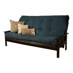 Flash Sale 🌟 Kodiak Furniture Monterey Futon Frame With Fabric Mattress In Blue/Espresso ⌛