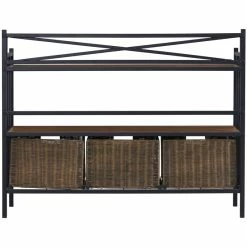 Best Sale 🛒 Southern Enterprises SEI Furniture Pengrove Farmhouse Metal Bakers Rack Sideboard In Brown 😍 16 Best Sale 🛒 Southern Enterprises SEI Furniture Pengrove Farmhouse Metal Bakers Rack Sideboard In Brown 😍 -Bakers Racks Sales 2272432 12 L