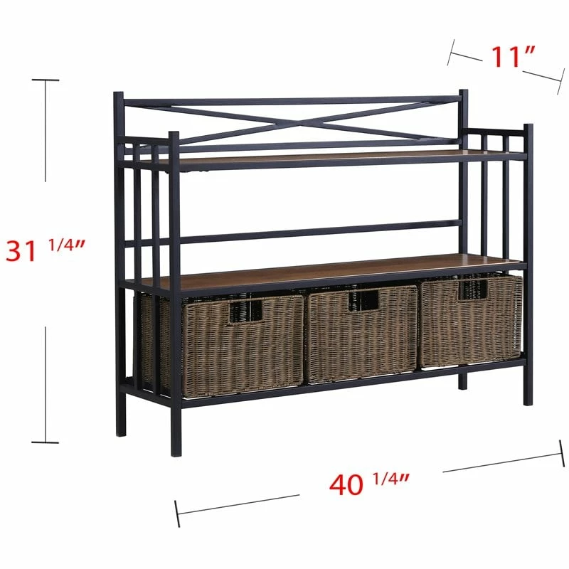 Best Sale 🛒 Southern Enterprises SEI Furniture Pengrove Farmhouse Metal Bakers Rack Sideboard In Brown 😍 12 Best Sale 🛒 Southern Enterprises SEI Furniture Pengrove Farmhouse Metal Bakers Rack Sideboard In Brown 😍 - Image 12