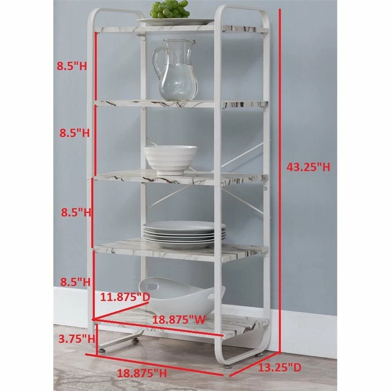 Cheapest 🤩 Pilaster Designs Liese 5-tier Transitional Metal Kitchen Bakers Rack In White 😍 5 Cheapest 🤩 Pilaster Designs Liese 5-tier Transitional Metal Kitchen Bakers Rack In White 😍 - Image 5