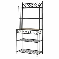 Budget ⭐ Pilaster Designs Mason 5-tier Metal Freestanding Kitchen Bakers Rack In Black ✔️ -Bakers Racks Sales 2430400 2 L