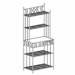 Budget ⭐ Pilaster Designs Mason 5-tier Metal Freestanding Kitchen Bakers Rack In Black ✔️ -Bakers Racks Sales 2430400 4 L