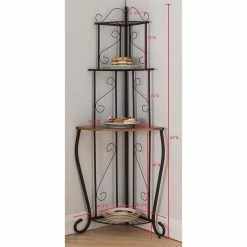 Top 10 🎉 Pilaster Designs Tedor 4-tier Metal Freestanding Kitchen Bakers Rack In Black 🤩 -Bakers Racks Sales 2430401 5 L