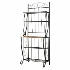 Cheap 👏 Pilaster Designs Bian 5-tier Metal Freestanding Kitchen Bakers Rack In Black 🤩 -Bakers Racks Sales 2430402 2 L