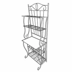 Cheap 👏 Pilaster Designs Bian 5-tier Metal Freestanding Kitchen Bakers Rack In Black 🤩 -Bakers Racks Sales 2430402 4 L