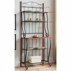 Cheap 👏 Pilaster Designs Bian 5-tier Metal Freestanding Kitchen Bakers Rack In Black 🤩 -Bakers Racks Sales 2430402 5 L