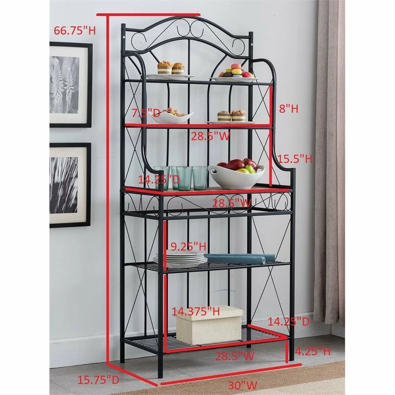 Coupon ๐ฏ Pilaster Designs Leroy 5-tier Metal Freestanding Kitchen Bakers Rack In Black ๐ 5 Coupon ๐ฏ Pilaster Designs Leroy 5-tier Metal Freestanding Kitchen Bakers Rack In Black ๐ - Image 5
