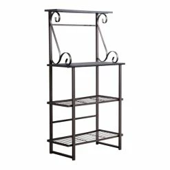 Outlet ⌛ Pilaster Designs Solitude 4-tier Metal Freestanding Kitchen Baker Rack In Pewter 👍