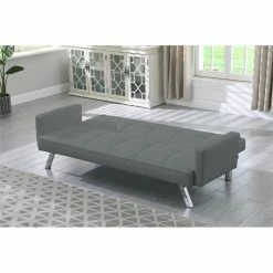 Top 10 ⌛ Carolina Classics Nario Convertible Leatherette Sleeper Sofa In Gray 🧨 -Bakers Racks Sales 2452730 3 L