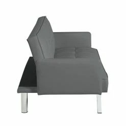 Top 10 ⌛ Carolina Classics Nario Convertible Leatherette Sleeper Sofa In Gray 🧨 -Bakers Racks Sales 2452730 5 L