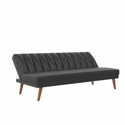 Best reviews of 👍 DHP Novogratz Brittany Armless Futon Sofa Lounger And Sleeper In Black Faux Leather ❤️ -Bakers Racks Sales 2462816 6 L