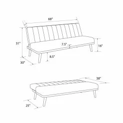 Best reviews of 👍 DHP Novogratz Brittany Armless Futon Sofa Lounger And Sleeper In Black Faux Leather ❤️ -Bakers Racks Sales 2462816 7 L