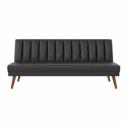 Best reviews of 👍 DHP Novogratz Brittany Armless Futon Sofa Lounger And Sleeper In Black Faux Leather ❤️