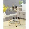Budget 👍 Convenience Concepts Royal Crest Two-Tier Acrylic Round Bar Cart In Clear Glass With Gold Metal Frame ⭐