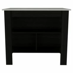 Coupon ๐ Tuhome Furniture TUHOME Cala Kitchen Island - Black/Ibiza Mar Engineered Wood โ