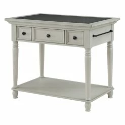 Hot Sale โญ OSP Home Furnishings Nottingham Engineered Wood Kitchen Island In Antique White โ๏ธ