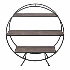Best deal 😍 Privilege 3-Tier Metal And Wood Rack With 4 Legs And Round Design In Brown 😍