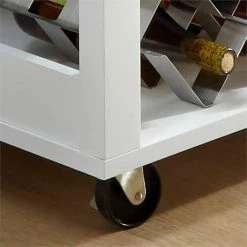 Flash Sale ⭐ Homestyles Storage Plus Off White Wood Kitchen Cart 😀 -Bakers Racks Sales 2520579 3 L