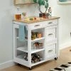 Flash Sale ⭐ Homestyles Storage Plus Off White Wood Kitchen Cart 😀