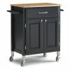Deals ✨ Homestyles Dolly Madison Black Wood Kitchen Cart ⌛