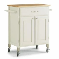 Best Pirce 👏 Homestyles Dolly Madison Off White Wood Kitchen Cart 💯