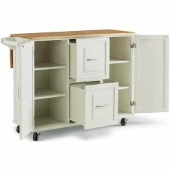 Best reviews of ❤️ Homestyles Dolly Madison Off White Wood Kitchen Cart 👏 -Bakers Racks Sales 2520659 12 L