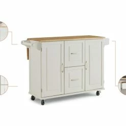 Best reviews of ❤️ Homestyles Dolly Madison Off White Wood Kitchen Cart 👏 -Bakers Racks Sales 2520659 14 L