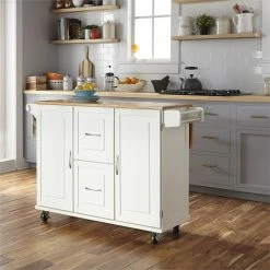Best reviews of ❤️ Homestyles Dolly Madison Off White Wood Kitchen Cart 👏 -Bakers Racks Sales 2520659 7 L