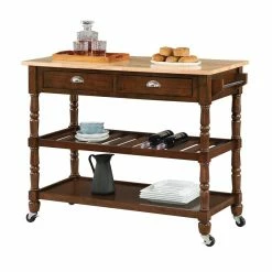 Best Pirce 😉 Convenience Concepts French Country Three-Tier Butcher Block Kitchen Cart W/Drawers In Espresso Wood ❤️ 12 Best Pirce 😉 Convenience Concepts French Country Three-Tier Butcher Block Kitchen Cart W/Drawers In Espresso Wood ❤️ -Bakers Racks Sales 2525487 1 L