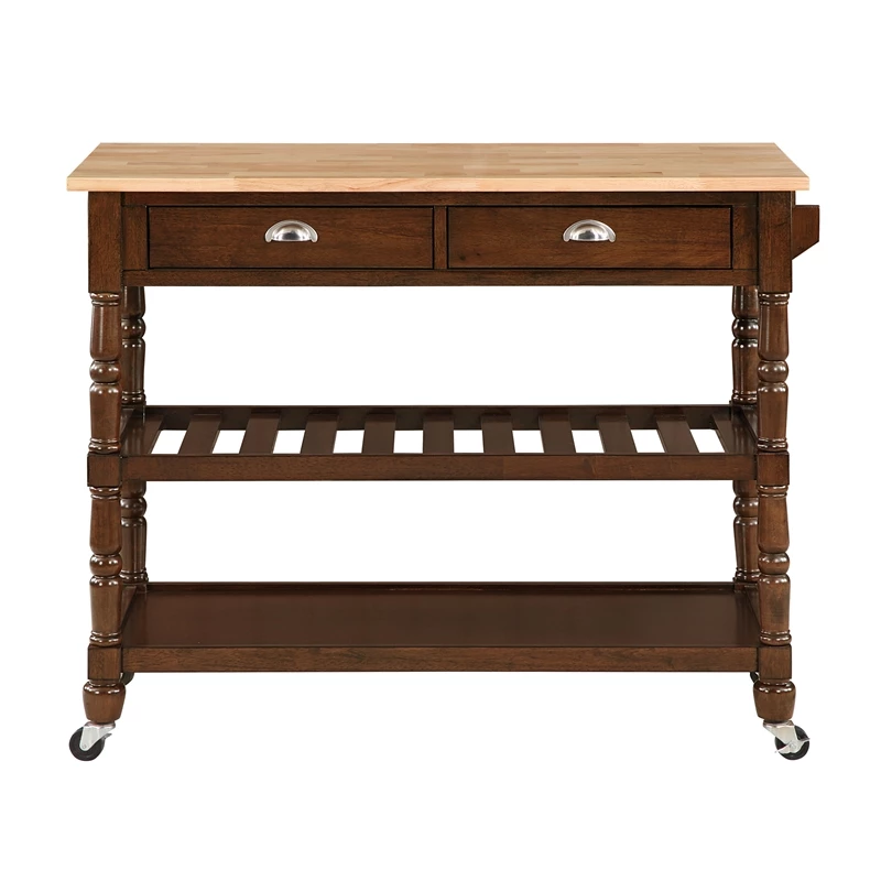 Best Pirce 😉 Convenience Concepts French Country Three-Tier Butcher Block Kitchen Cart W/Drawers In Espresso Wood ❤️ 4 Best Pirce 😉 Convenience Concepts French Country Three-Tier Butcher Block Kitchen Cart W/Drawers In Espresso Wood ❤️ - Image 4