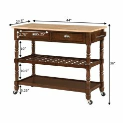 Best Pirce 😉 Convenience Concepts French Country Three-Tier Butcher Block Kitchen Cart W/Drawers In Espresso Wood ❤️ 18 Best Pirce 😉 Convenience Concepts French Country Three-Tier Butcher Block Kitchen Cart W/Drawers In Espresso Wood ❤️ -Bakers Racks Sales 2525487 8 L