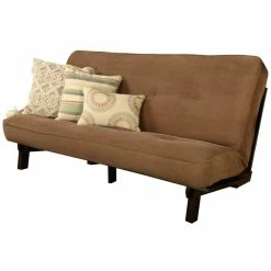 Discount ⭐ Kodiak Furniture Carson Wood Futon In Java Finish W/Mocha Brown Mattress 🎉