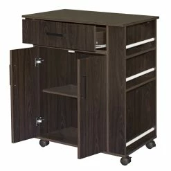 Top 10 🔥 Better Home Products Shelby Rolling Kitchen Cart With Storage Cabinet - Tobacco ⌛ -Bakers Racks Sales 2545232 2 L