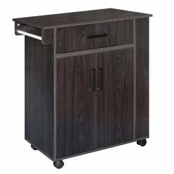 Top 10 🔥 Better Home Products Shelby Rolling Kitchen Cart With Storage Cabinet - Tobacco ⌛ -Bakers Racks Sales 2545232 3 L
