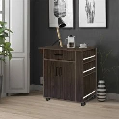 Top 10 🔥 Better Home Products Shelby Rolling Kitchen Cart With Storage Cabinet - Tobacco ⌛ -Bakers Racks Sales 2545232 6 L