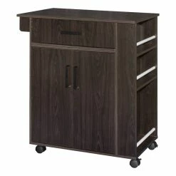 Top 10 🔥 Better Home Products Shelby Rolling Kitchen Cart With Storage Cabinet - Tobacco ⌛