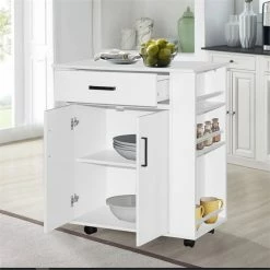 Best reviews of 😍 Better Home Products Shelby Rolling Kitchen Cart With Storage Cabinet - White ⌛ -Bakers Racks Sales 2545233 6 L