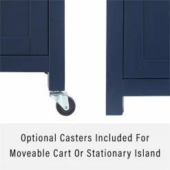 Brand new 🤩 Crosley Furniture Tristan 2-Door Modern Wood Kitchen Island In Navy/Natural 🔔 -Bakers Racks Sales 2567909 16 L