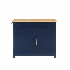Brand new 🤩 Crosley Furniture Tristan 2-Door Modern Wood Kitchen Island In Navy/Natural 🔔 -Bakers Racks Sales 2567909 5 L