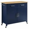 Brand new 🤩 Crosley Furniture Tristan 2-Door Modern Wood Kitchen Island In Navy/Natural 🔔