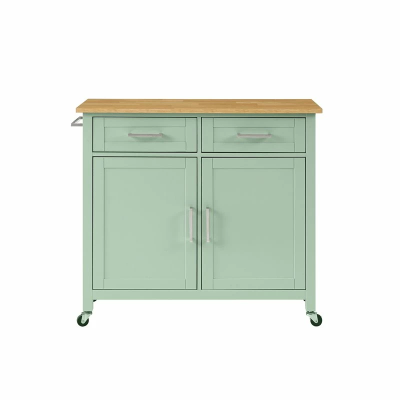 Wholesale ❤️ Crosley Furniture Tristan 2-Door Modern Wood Kitchen Island In Green/Natural ✨ 12 Wholesale ❤️ Crosley Furniture Tristan 2-Door Modern Wood Kitchen Island In Green/Natural ✨ - Image 12