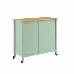 Wholesale ❤️ Crosley Furniture Tristan 2-Door Modern Wood Kitchen Island In Green/Natural ✨ 31 Wholesale ❤️ Crosley Furniture Tristan 2-Door Modern Wood Kitchen Island In Green/Natural ✨ -Bakers Racks Sales 2567910 3 L